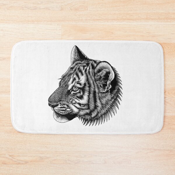 Item preview, Amur tiger cub - big cat - ink illustration designed and sold by LorenDowding.