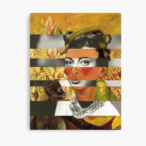 F.K. Self Portrait with Parrot & Joan Crawford Canvas Print