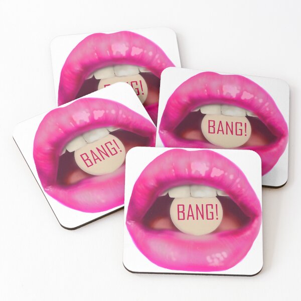 Item preview, Take a pill "BANG!" pink lips White background designed and sold by ArtInPi.