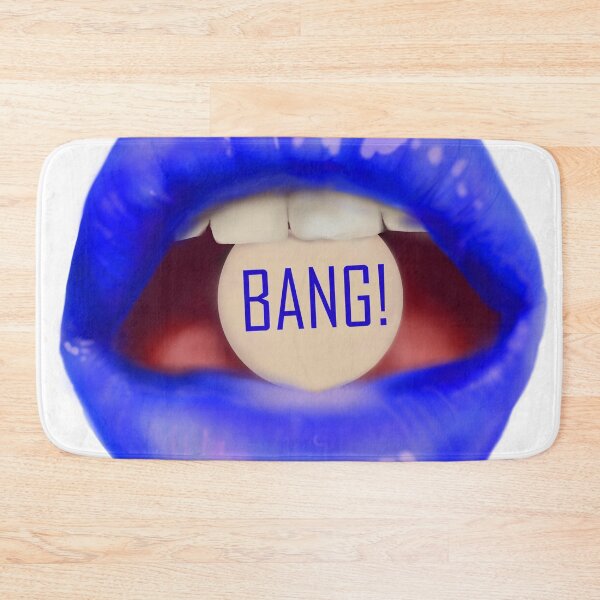 Item preview,  Take a pill "BANG!" blue lips White background designed and sold by ArtInPi.