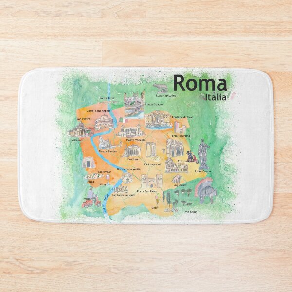 Item preview, Rome Italy Illustrated Travel Poster Favorite Map Tourist Highlights designed and sold by artshop77.