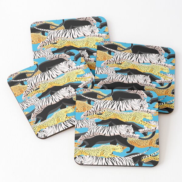 Item preview, Seamless bright jungle pattern of panthers, cheetahs and tigers designed and sold by Tanor.