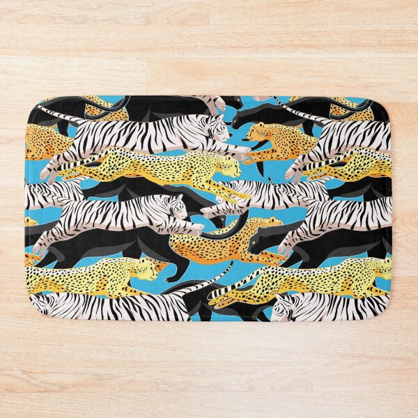 Item preview, Seamless bright jungle pattern of panthers, cheetahs and tigers designed and sold by Tanor.
