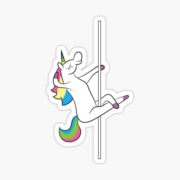 Pole Dance - unicorn dancing on the pole Sticker by Mohja-Design