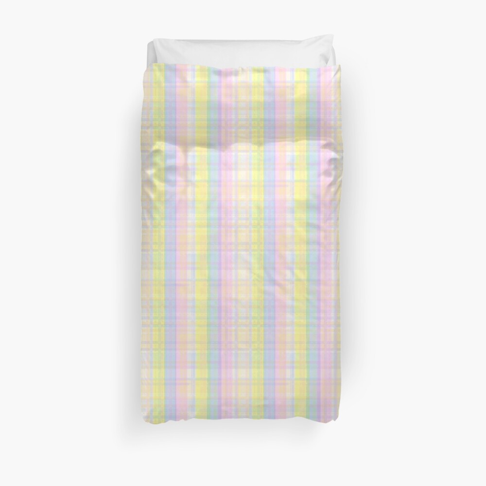 Bright Rainbow Plaid Pattern Duvet Cover