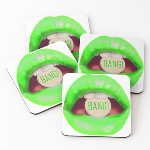 Item preview, Large Take a pill "BANG!" green lips designed and sold by ArtInPi.