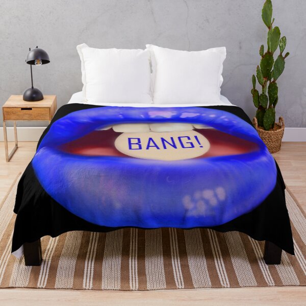 Item preview, Take a pill "BANG!" blue lips black background designed and sold by ArtInPi.
