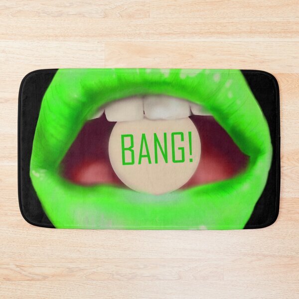 Item preview,  Take a pill "BANG!" green lips black background designed and sold by ArtInPi.