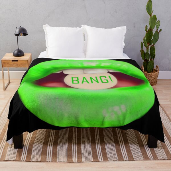 Item preview, Take a pill "BANG!" green lips black background designed and sold by ArtInPi.