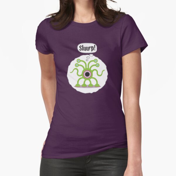 Noisy Little Terrors - 'Sluurp!' cartoon character T-shirt Fitted T-Shirt
