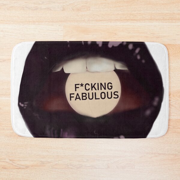 Item preview, Take a pill "F*cking fabulous" black lips white background designed and sold by ArtInPi.