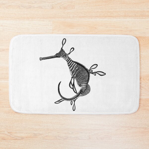 Item preview, Weedy seadragon - seahorse - ink illustration designed and sold by LorenDowding.