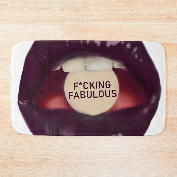 Item preview, Take a pill "F*cking fabulous" dark purple lips white background designed and sold by ArtInPi.
