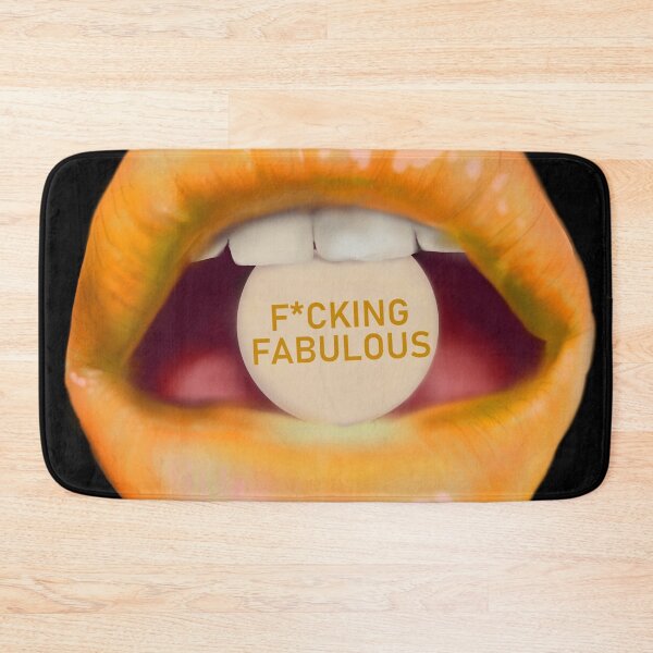 Item preview, Take a pill "F*cking fabulous!" orange lips black background designed and sold by ArtInPi.