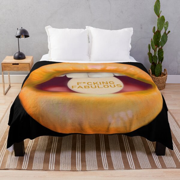 Artikelvorschau, Nehmen Sie eine Pille "F * cking fabelhaft!" orange Lippenschwarzer Hintergrund entworfen und verkauft von ArtInPi.