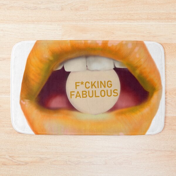 Item preview, Large Take a pill "F*cking fabulous" orange lips designed and sold by ArtInPi.