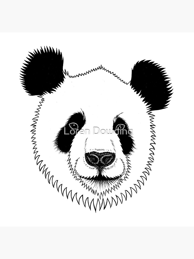 Animals Artwork Black And White Giant Panda BW Throw Pillow