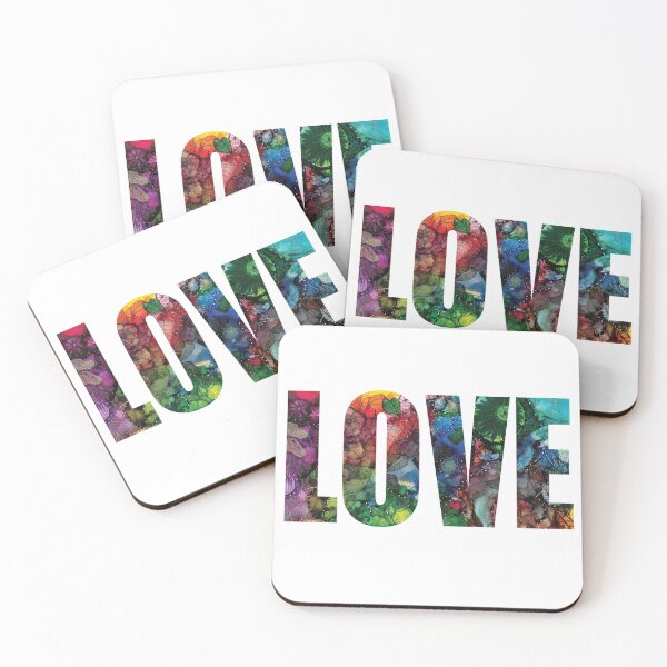 Item preview, Word Art LOVE from original alcohol ink painting designed and sold by The Elderberry Blossom.