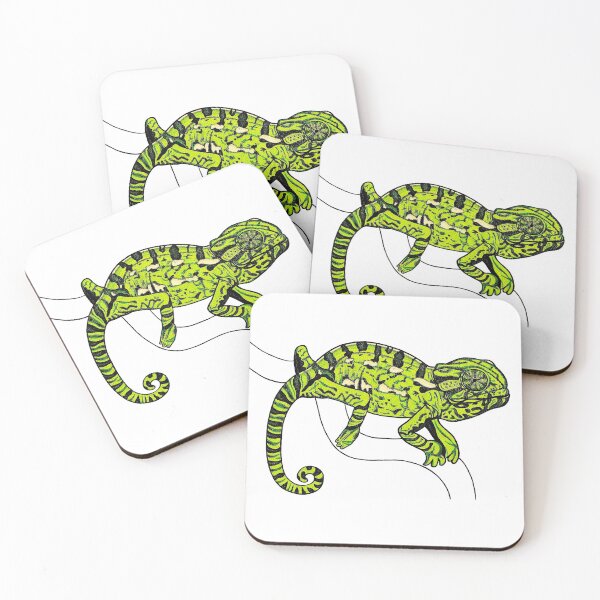 Item preview, Green baby chameleon - ink illustration designed and sold by LorenDowding.