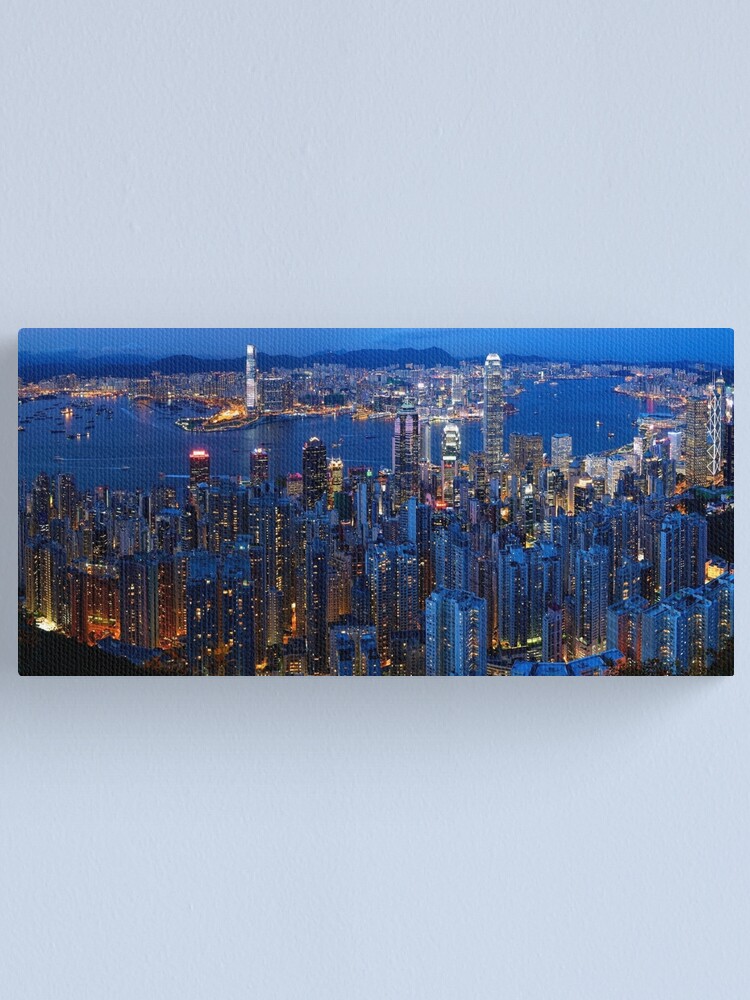 "Hong Kong Skyline and Victoria Harbour at dusk" Canvas Print by