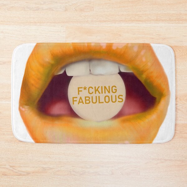 Item preview, Take a pill "F*cking fabulous" orange lips white background designed and sold by ArtInPi.