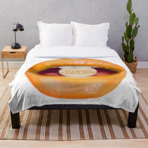 Item preview, Tome una pastilla "F * cking fabuloso" labios naranjas fondo blanco designed and sold by ArtInPi.