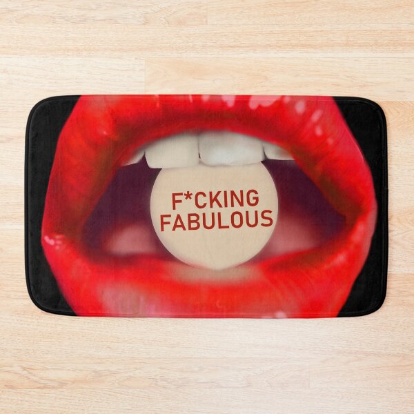 Item preview, Take a pill "F*cking fabulous!" red lips black background designed and sold by ArtInPi.