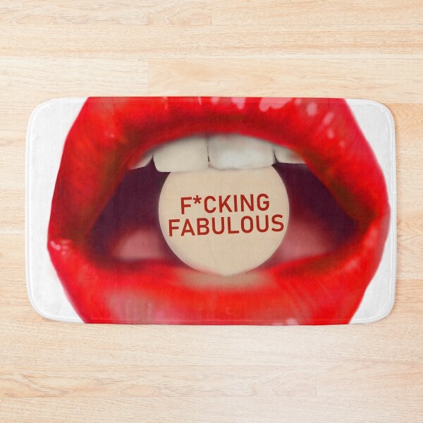 Item preview, Large Take a pill "F*cking fabulous" red lips designed and sold by ArtInPi.