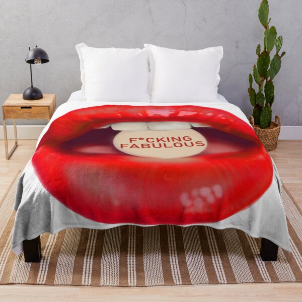 Item preview, Large Take a pill "F*cking fabulous" red lips designed and sold by ArtInPi.