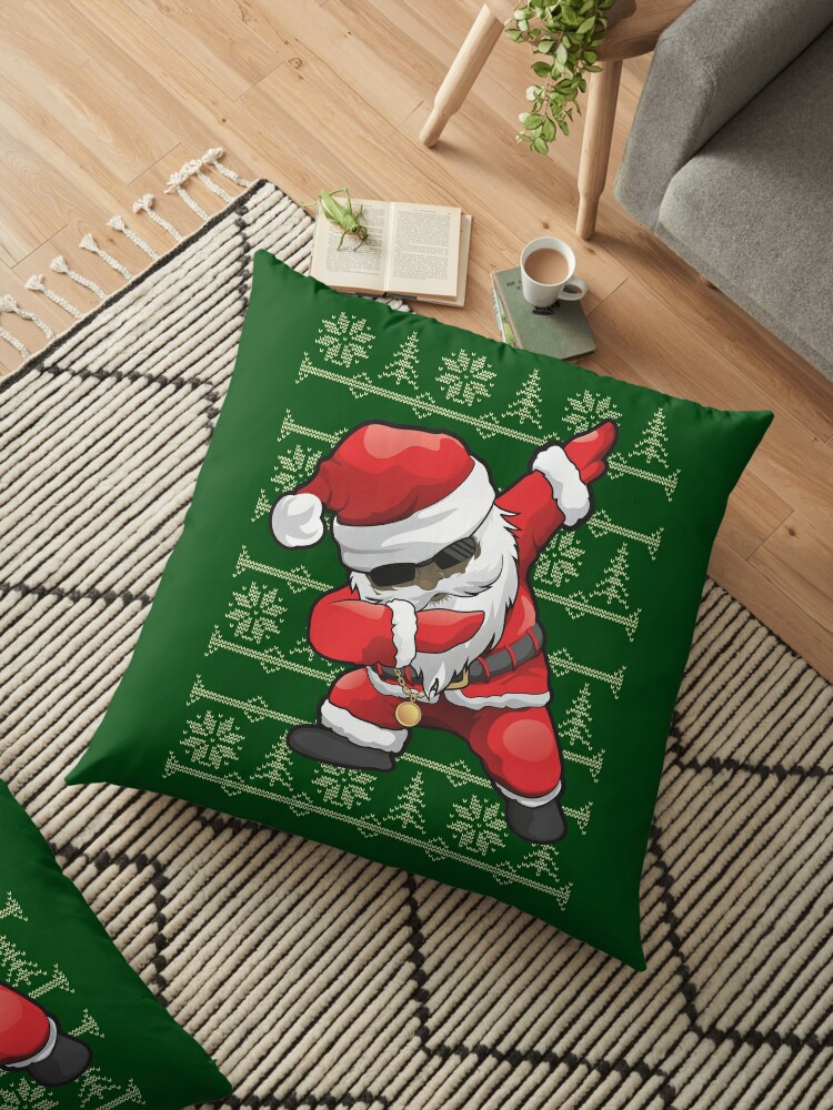 Black Santa Dabs Dancing Christmas Floor Pillow By Tikawu Redbubble