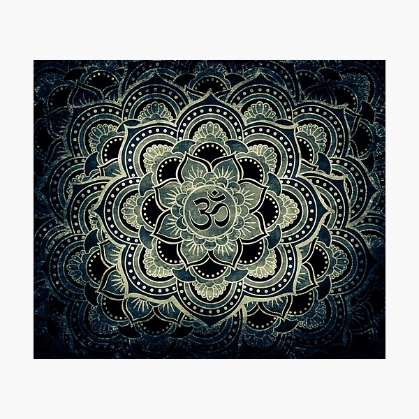 Sacred ohm symbol-dark Photographic Print