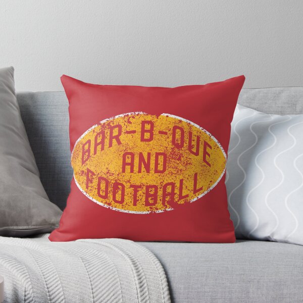 BBQ and Football - Red & Gold Throw Pillow