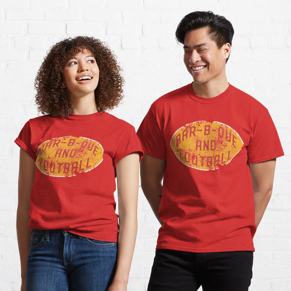 BBQ and Football - Red & Gold Classic T-Shirt