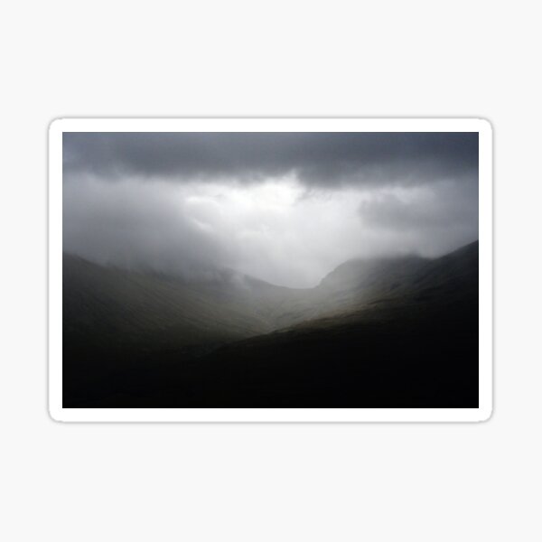 Rain clouds across the Highland Mountain Sticker