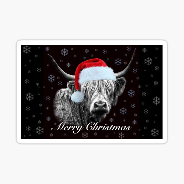 Christmas Highland Cow Sticker