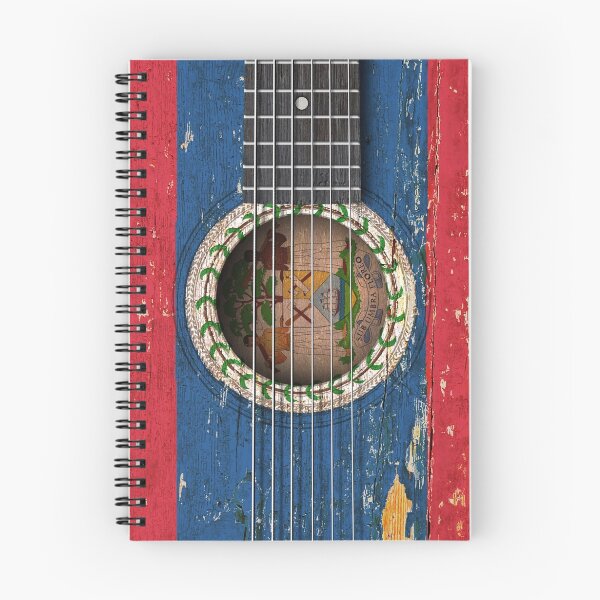 Item preview, Old Vintage Acoustic Guitar with Belize Flag designed and sold by JeffBartels.