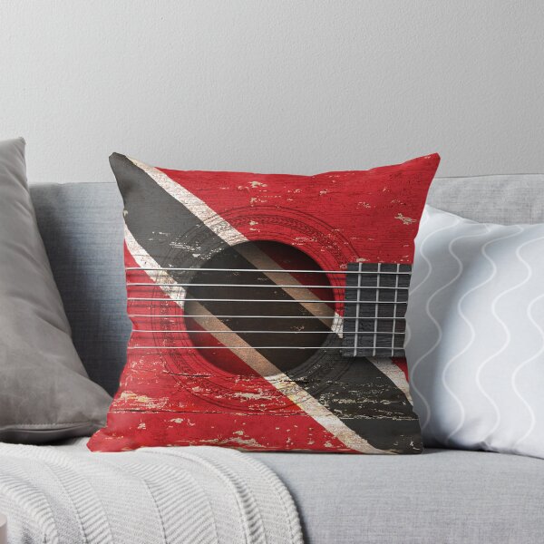 Item preview, Old Vintage Acoustic Guitar with Trinidadian Flag designed and sold by JeffBartels.