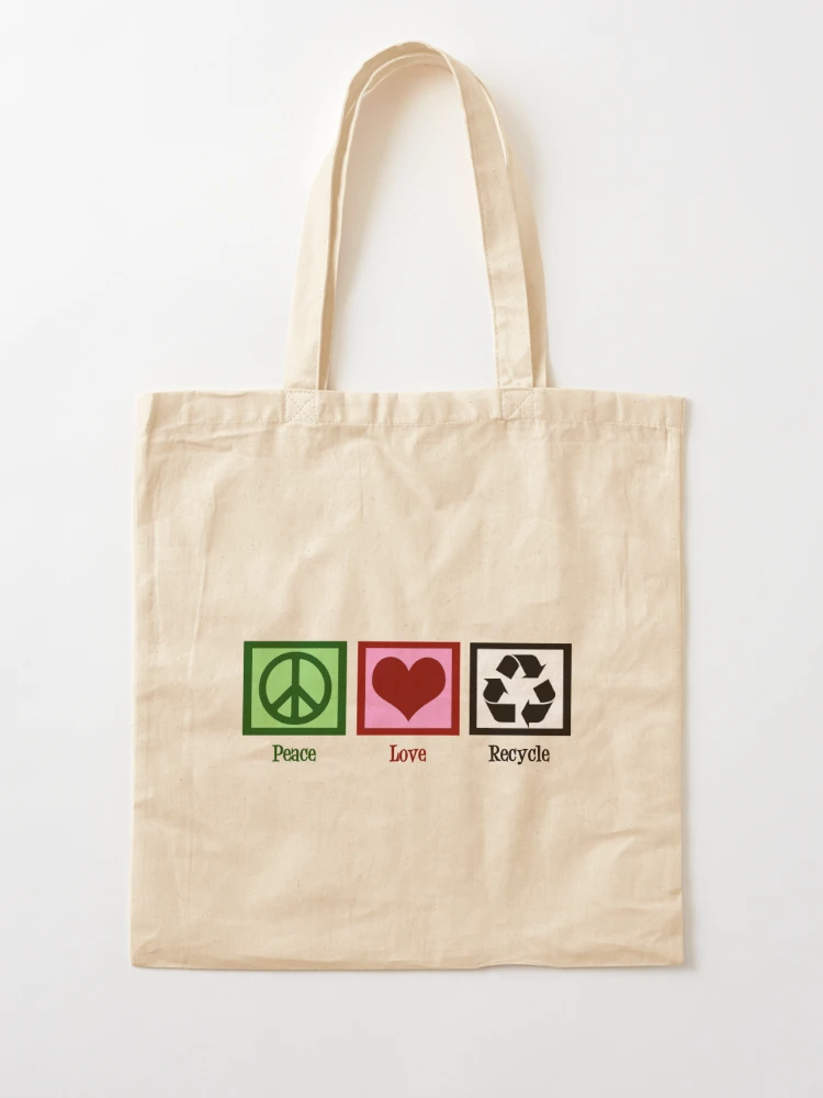 Earth Day Tote Bag, Keep Calm and Recycle Bag, Canvas Tote Bag