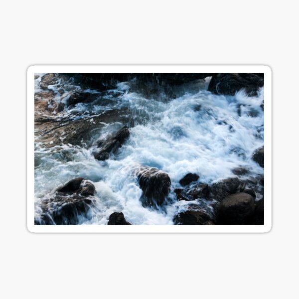 A breaking surge of sea water over rocks, Skye Sticker