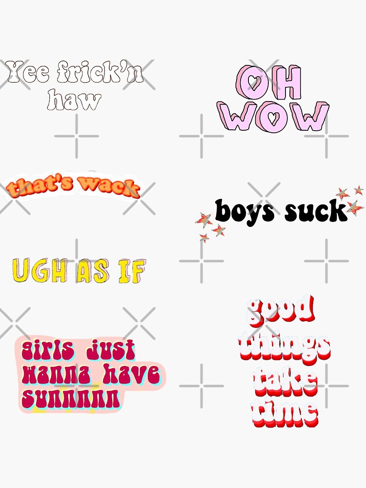 "Trendy VSCO Quotes Sticker Pack" Sticker for Sale by shannondunnx