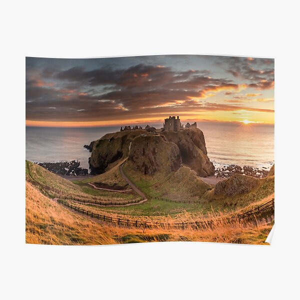 Sunrise at Dunnottar Castle Poster