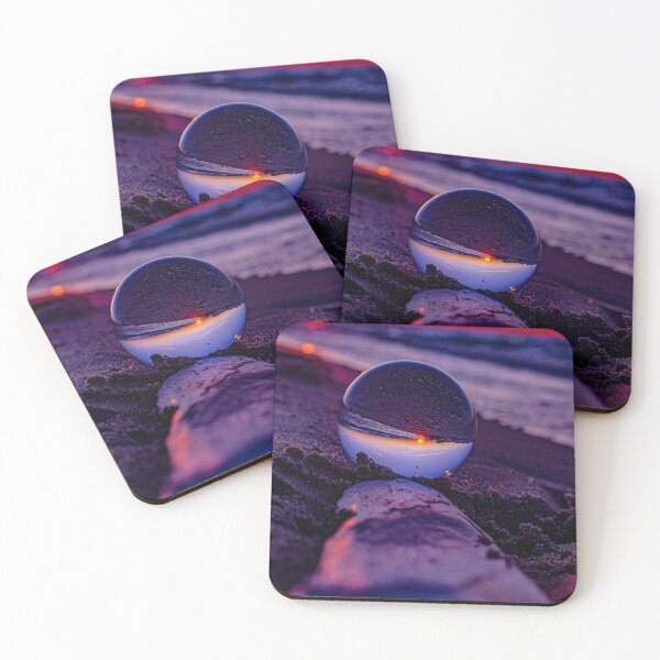 Item preview, PURPLE AND RED GLASS  BALL SUNSET ON LAKE MICHIGAN designed and sold by Joshua  Satterlee.