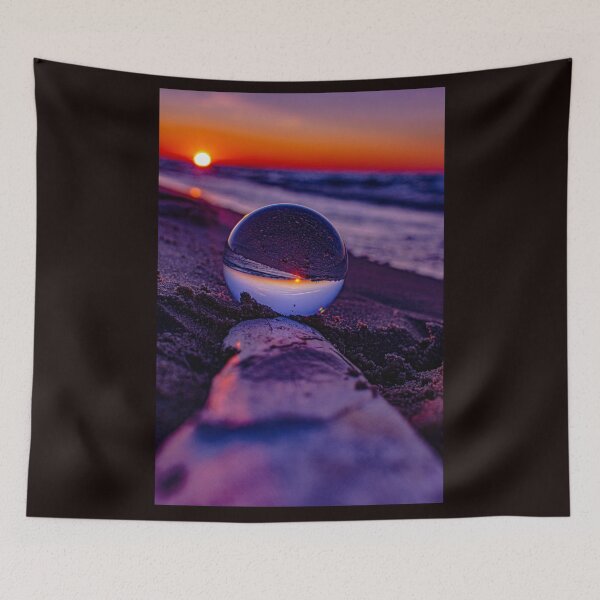 Item preview, PURPLE AND RED GLASS  BALL SUNSET ON LAKE MICHIGAN designed and sold by Joshua  Satterlee.