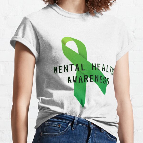 Mental Health Awareness Ribbon w/ light outer glow Classic T-Shirt
