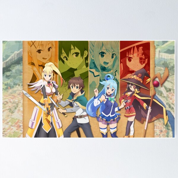 Kazuma Konosuba Anime' Poster, picture, metal print, paint by The Artz