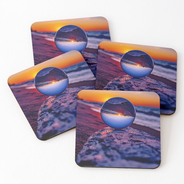 Item preview, BULE AND RED GLASS BALL SUNSET ON LAKE MICHIGAN designed and sold by Joshua Satterlee.
