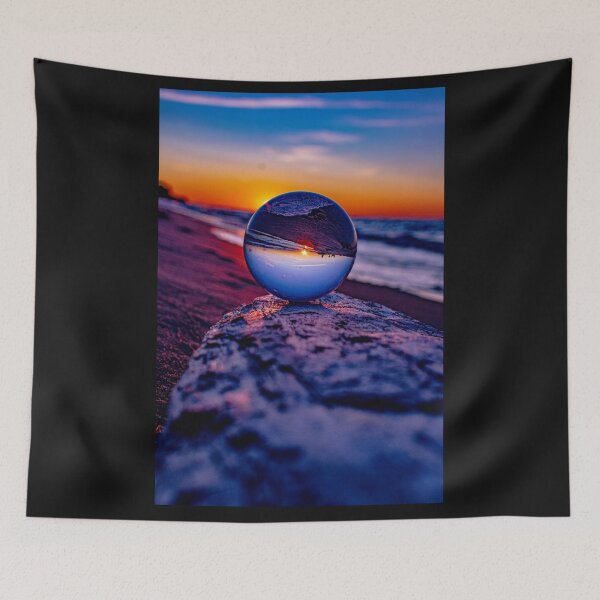 Item preview, BULE AND RED GLASS  BALL SUNSET ON LAKE MICHIGAN designed and sold by Joshua  Satterlee.