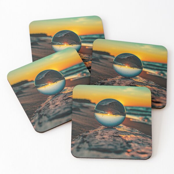 Item preview, BULE AND GREEN GLASS BALL SUNSET ON LAKE MICHIGAN designed and sold by Joshua Satterlee.