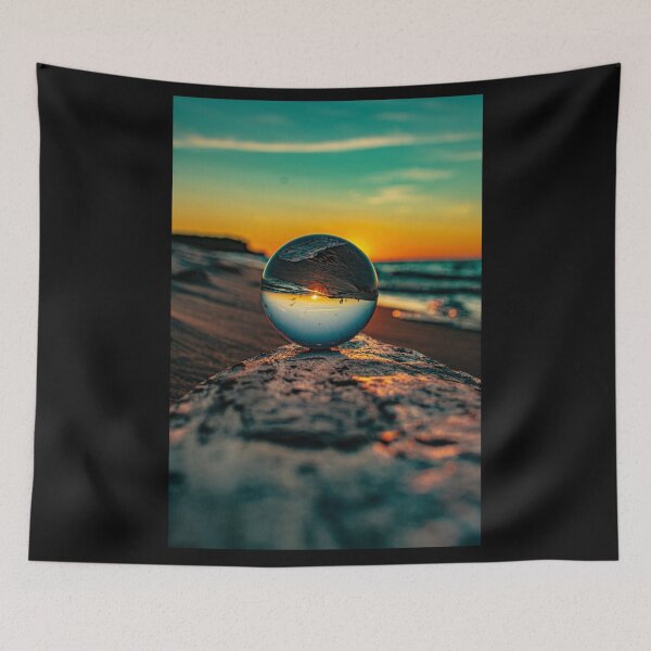 Item preview, BULE AND GREEN  GLASS  BALL SUNSET ON LAKE MICHIGAN designed and sold by Joshua  Satterlee.