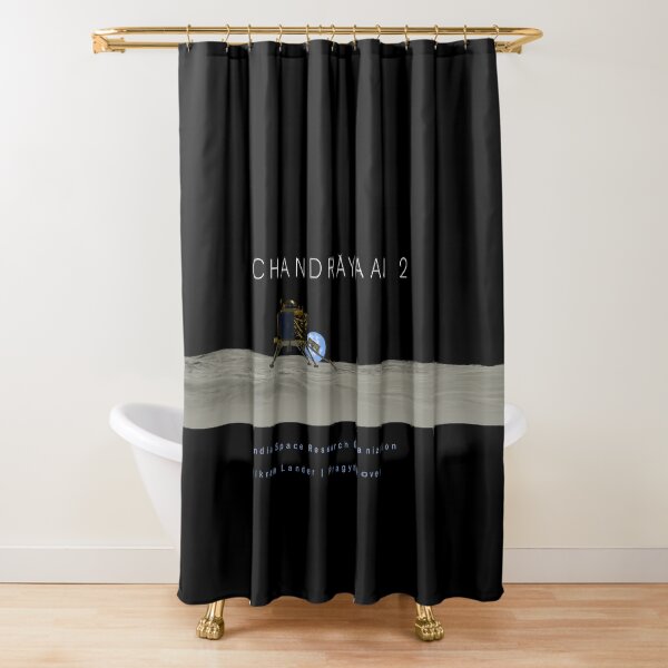 Chandrayaan 2 Lunar Lander and Rover Shower Curtain